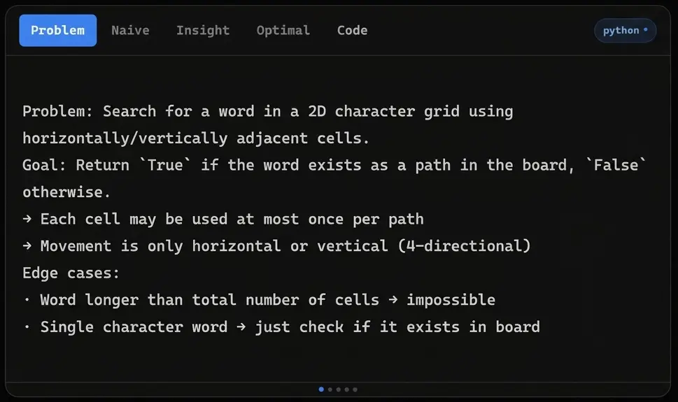 StealthCoder v2 overlay showing a coding interview problem broken down in real time, invisible during screen share